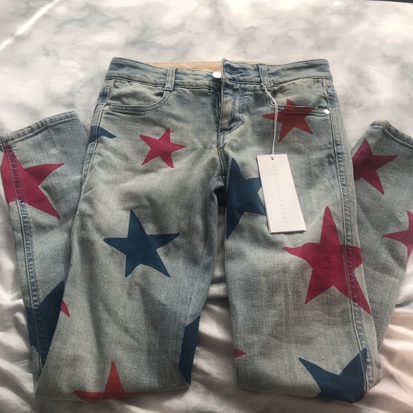 Authentic NWT Stella McCartney Denim Multi coloured star jeans - Picture 7 of 7